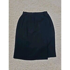 Liz Claiborne Petite Women’s Dress Pencil Skirt Size 2 Open Front Pockets Black